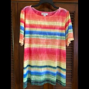 Christopher & Banks Rainbow Short Sleeve Top
